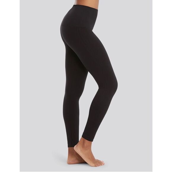 SPANX Women’s XL EcoCare Black Seamless Leggings NEW - Picture 1 of 6